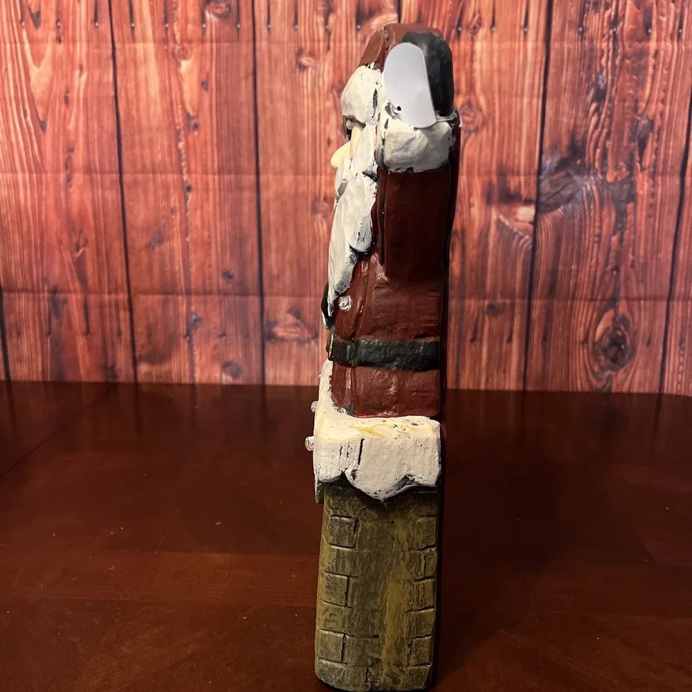 Christmas Decorations Resin Santa Entering Chimney 16